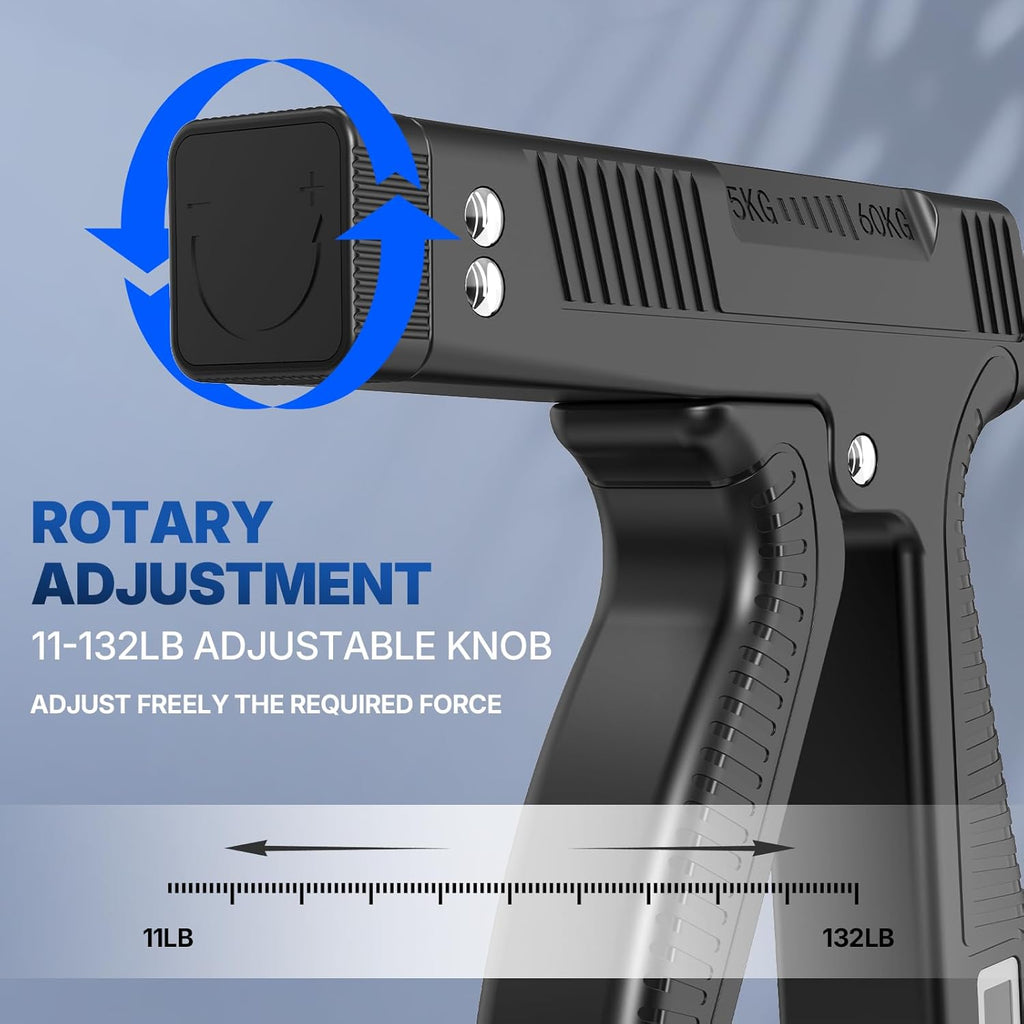 Grip Strength Trainer with Finger Exerciser, Digital Counter Adjustable Hand Grip Strengthener for Strength Training, Recovery and Muscle Building