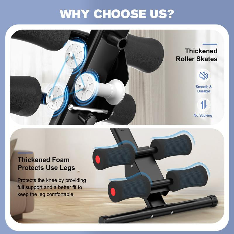 Relife Sports Adjustable Foldable Ab Trainer Machine with LCD Monitor | Home Gym Core, Abs & Waist Shaper | Knee Protection & Resistance/Elastic Bands | Arm, Leg & Buttocks Workout Equipment | Beginner-Friendly