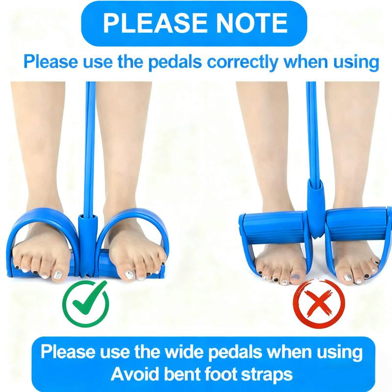 Pedal Resistance Bands with Handles Upgraded 6-Tube Natural Rubber for Full Body Workout at Home Gym Yoga Abs Waist Arms and Legs Training Muscle Exercise Equipment