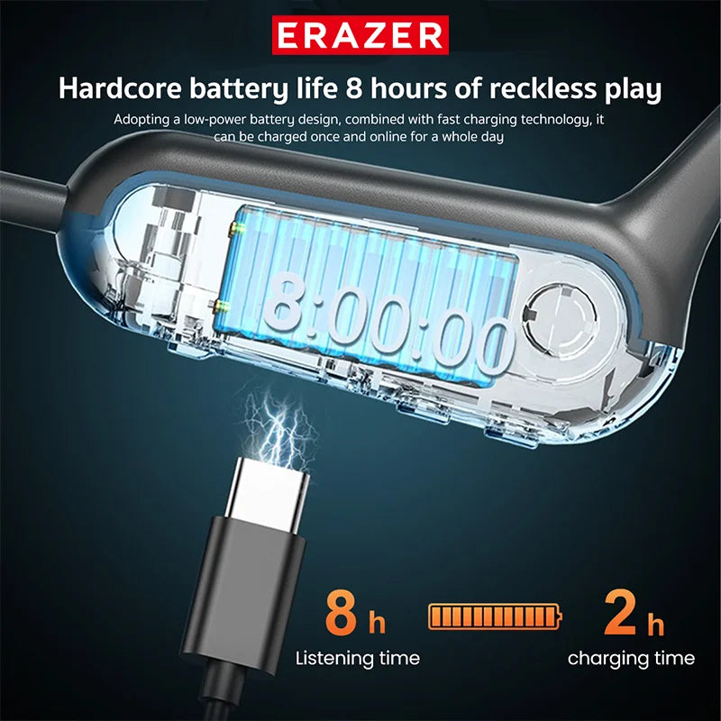 XF22 Earphone Bluetooth 5.4 Sports Wireless Headphones Bone Conduction Headsets with Mic Neckband Headphones