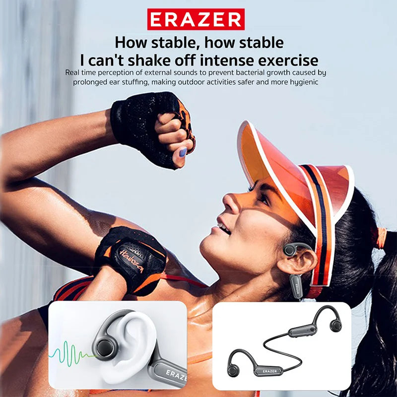 XF22 Earphone Bluetooth 5.4 Sports Wireless Headphones Bone Conduction Headsets with Mic Neckband Headphones